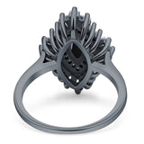 Art Deco Marquise Engagement Ring Cubic Zirconia 925 Sterling Silver