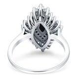 Art Deco Marquise Engagement Ring Cubic Zirconia 925 Sterling Silver