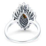 Art Deco Marquise Engagement Ring Cubic Zirconia 925 Sterling Silver