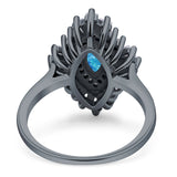 Art Deco Marquise Engagement Ring Cubic Zirconia 925 Sterling Silver