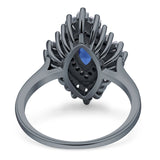 Art Deco Marquise Engagement Ring Cubic Zirconia 925 Sterling Silver