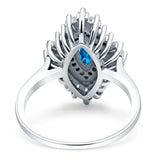 Art Deco Marquise Engagement Ring Cubic Zirconia 925 Sterling Silver