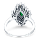 Art Deco Marquise Engagement Ring Cubic Zirconia 925 Sterling Silver