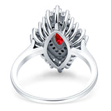 Art Deco Marquise Engagement Ring Cubic Zirconia 925 Sterling Silver
