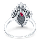 Art Deco Marquise Engagement Ring Cubic Zirconia 925 Sterling Silver