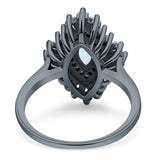 Art Deco Marquise Engagement Ring Cubic Zirconia 925 Sterling Silver