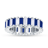 Emerald Cut Wedding Band Ring 6mm Cubic Zirconia 925 Sterling Silver