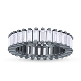 Emerald Cut Wedding Band Ring 6mm Cubic Zirconia 925 Sterling Silver