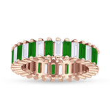 Emerald Cut Wedding Band Ring 6mm Cubic Zirconia 925 Sterling Silver