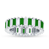 Emerald Cut Wedding Band Ring 6mm Cubic Zirconia 925 Sterling Silver