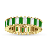 Emerald Cut Wedding Band Ring 6mm Cubic Zirconia 925 Sterling Silver