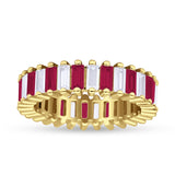 Emerald Cut Wedding Band Ring 6mm Cubic Zirconia 925 Sterling Silver