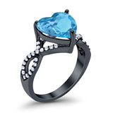 Large Infinity Heart Art Deco Promise Twisted Shank Wedding Engagement Ring Simulated Cubic Zirconia 925 Sterling Silver