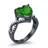 Large Infinity Heart Art Deco Promise Twisted Shank Wedding Engagement Ring Simulated Cubic Zirconia 925 Sterling Silver