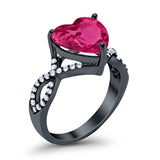 Large Infinity Heart Art Deco Promise Twisted Shank Wedding Engagement Ring Simulated Cubic Zirconia 925 Sterling Silver
