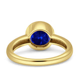 Bezel Set 6mm Round Engagement Ring Cubic Zirconia 925 Sterling Silver