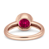 Bezel Set 6mm Round Engagement Ring Cubic Zirconia 925 Sterling Silver