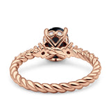 Twisted Rope Hidden Halo Oval Engagement Ring Cubic Zirconia 925 Sterling Silver