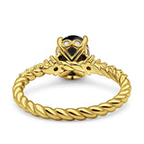 Twisted Rope Hidden Halo Oval Engagement Ring Cubic Zirconia 925 Sterling Silver