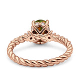 Twisted Rope Hidden Halo Oval Engagement Ring Cubic Zirconia 925 Sterling Silver