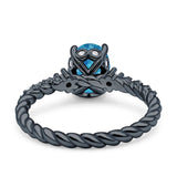 Twisted Rope Hidden Halo Oval Engagement Ring Cubic Zirconia 925 Sterling Silver