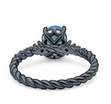 Hidden Halo Twisted Rope Oval Lab Alexandrite Engagement Ring