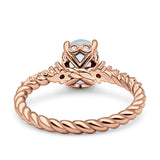 Twisted Rope Hidden Halo Oval Engagement Ring Cubic Zirconia 925 Sterling Silver
