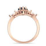 Two Piece Kite Bridal Ring Cubic Zirconia 925 Sterling Silver