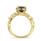 Two Piece Pear Teardrop Bridal Ring Cubic Zirconia 925 Sterling Silver