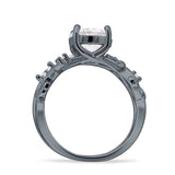 Two Piece Pear Teardrop Bridal Ring Cubic Zirconia 925 Sterling Silver