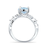 Art Deco Round Cubic Zirconia Infinity Leaf Design Bridal Ring 925 Sterling Silver