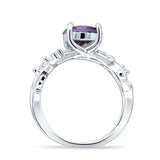 Art Deco Round Cubic Zirconia Infinity Leaf Design Bridal Ring 925 Sterling Silver