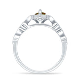 Art Deco Engagement Ring Halo Marquise Cubic Zirconia 925 Sterling Silver