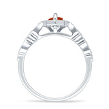 Art Deco Engagement Ring Halo Marquise Cubic Zirconia 925 Sterling Silver