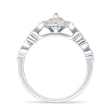 Art Deco Engagement Ring Halo Marquise Cubic Zirconia 925 Sterling Silver