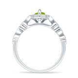 Art Deco Engagement Ring Halo Marquise Cubic Zirconia 925 Sterling Silver