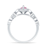 Art Deco Engagement Ring Halo Marquise Cubic Zirconia 925 Sterling Silver