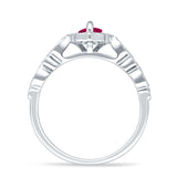 Art Deco Engagement Ring Halo Marquise Cubic Zirconia 925 Sterling Silver