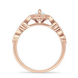 Art Deco Engagement Ring Halo Marquise Cubic Zirconia 925 Sterling Silver