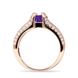 Round Engagement Ring Vintage Style Cubic Zirconia 925 Sterling Silver