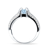 Round Engagement Ring Vintage Style Cubic Zirconia 925 Sterling Silver