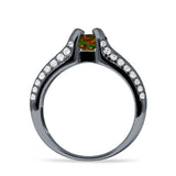 Round Engagement Ring Vintage Style Cubic Zirconia 925 Sterling Silver