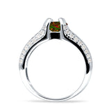 Round Engagement Ring Vintage Style Cubic Zirconia 925 Sterling Silver
