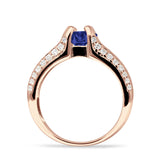 Round Engagement Ring Vintage Style Cubic Zirconia 925 Sterling Silver