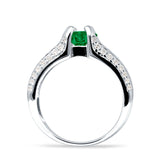 Round Engagement Ring Vintage Style Cubic Zirconia 925 Sterling Silver