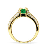 Round Engagement Ring Vintage Style Cubic Zirconia 925 Sterling Silver