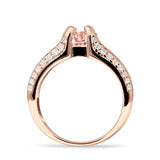 Round Engagement Ring Vintage Style Cubic Zirconia 925 Sterling Silver