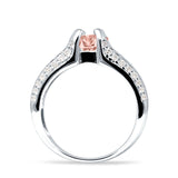 Round Engagement Ring Vintage Style Cubic Zirconia 925 Sterling Silver