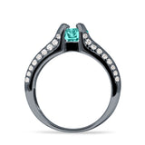 Round Engagement Ring Vintage Style Cubic Zirconia 925 Sterling Silver