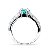 Round Engagement Ring Vintage Style Cubic Zirconia 925 Sterling Silver
